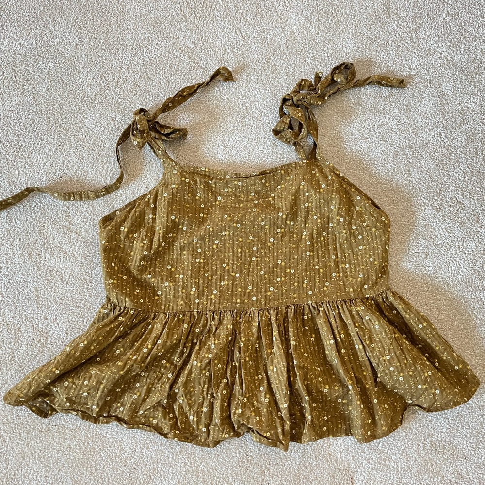 New Madewell Rosalie Tie-Strap Top in Daisy Stitch